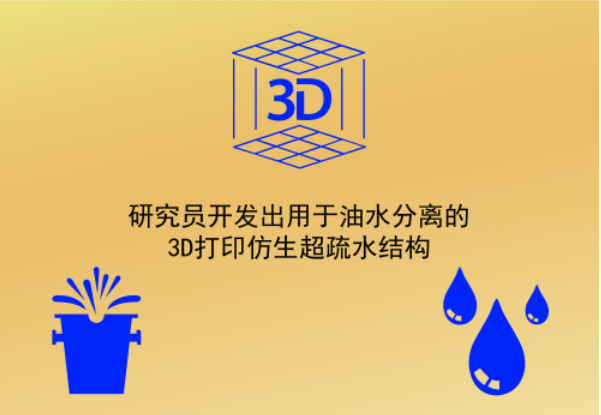 研究员开发出用于油水分离的3D打印仿生超疏水结构